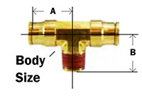 Push In Fixed Male Branch Tee Diagram